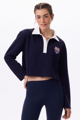 POLO CROPPED SWEATSHIRT - NAVY