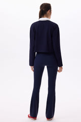 TWIST FLARE PANTS - NAVY