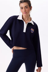 TWIST FLARE PANTS - NAVY