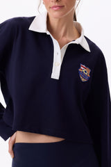 POLO CROPPED SWEATSHIRT - NAVY