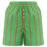 Silk Cotton Shorts Retro Green
