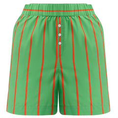 Silk Cotton Shorts Retro Green