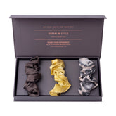 Large Silk Scrunchie Set Brown/PannaCotta/Animal