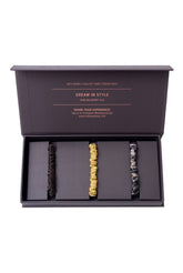 Skinny Silk Scrunchie Set Brown/PannaCotta/Animal