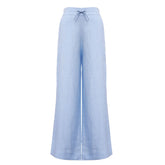 Blue Heavy Linen Wide-Leg Pants Perfect Days
