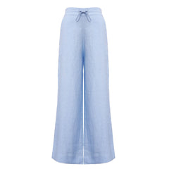 Blue Heavy Linen Wide-Leg Pants Perfect Days