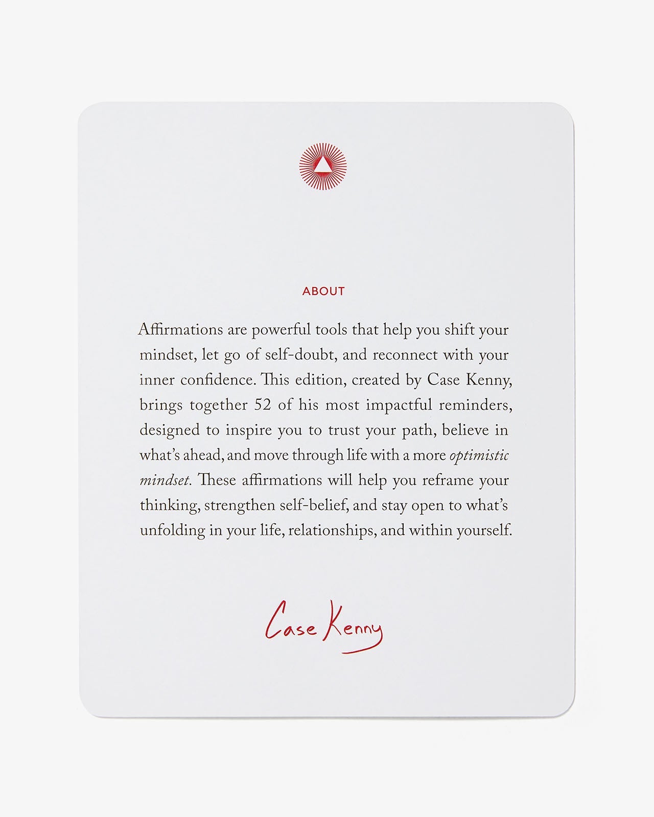 Mindful Affirmations by Case Kenny + Free Five Minute Journal