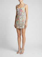 Talia Hand Beaded Multi-Coloured Crystal Party Dress in Stock