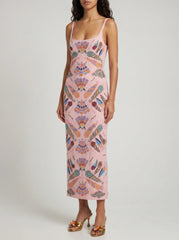 Marine Mosaic Maxi Dress
