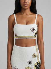 Mei Flattering Summer Luxe Co-Ord Top - White