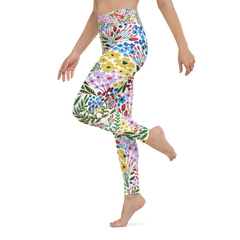 High Waist Yoga Leggings in Blooms