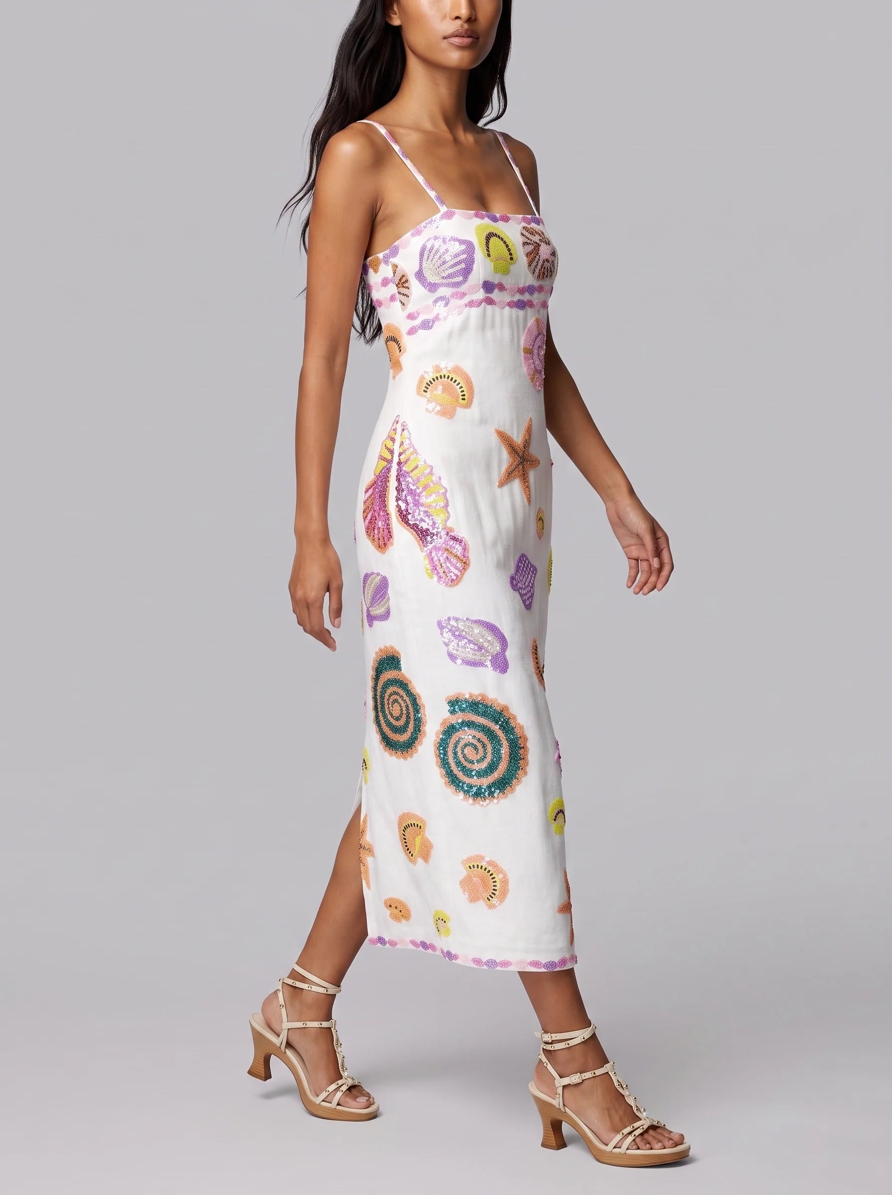 New York Strapped Dress in White