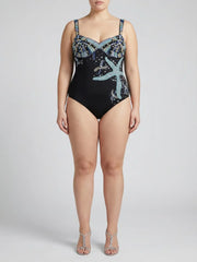 Selene Sea Shell Swimsuit in Black