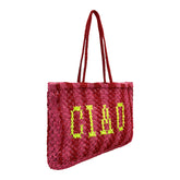 Ciao Pink Jute Bag