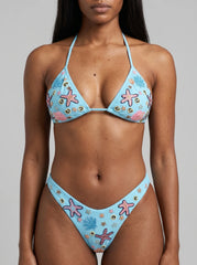 Fia Tropical Hand Embroidered Bikini Top Only