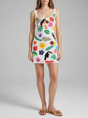 Sofia Tropical White Mini Dress