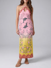 Dolphin Hand Beaded Maxi Dress