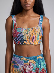 Sekushi Coastal Blue Coral Co-Ord Skirt