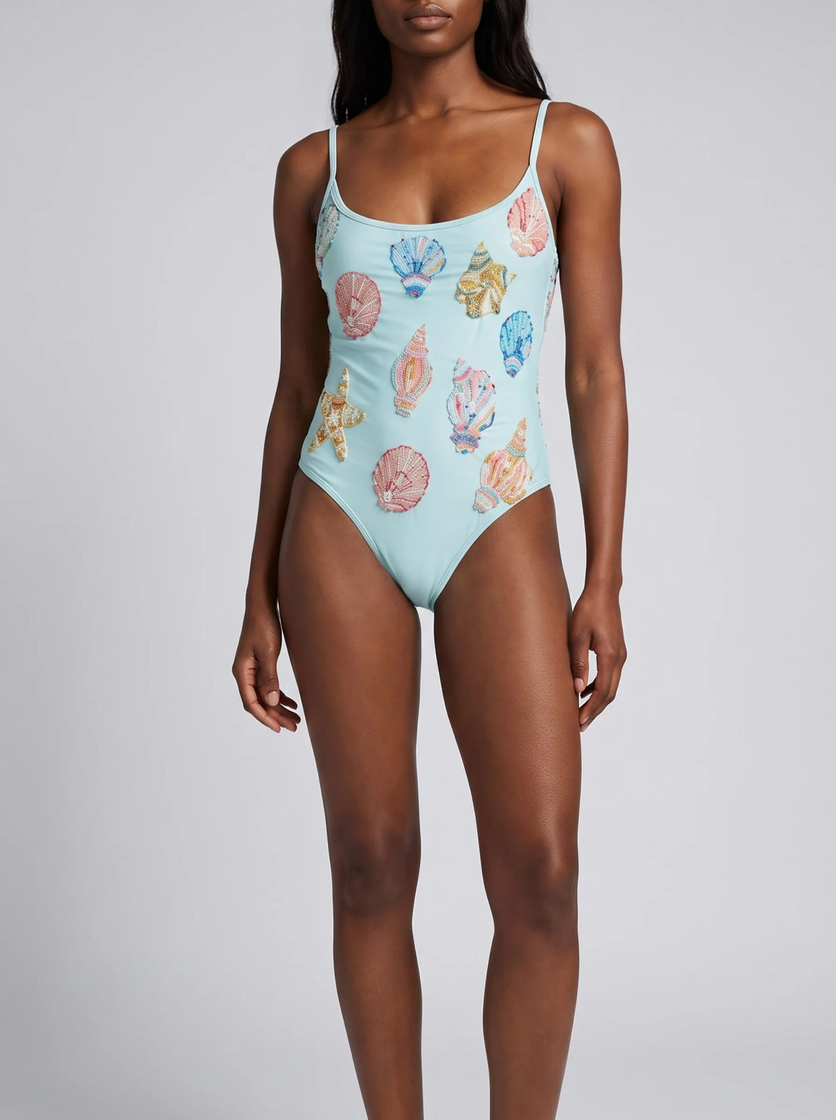 Shell and Starfish Sky Blue Swimsuit