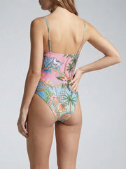 Arunika Embellished Palma Print Swimsuit