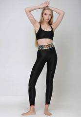 High-Waist Sculpt Leggings - Luxe Poppies
