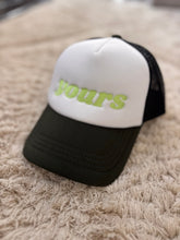 “Yours” Retro Trucker Cap – Pastel Neon Green