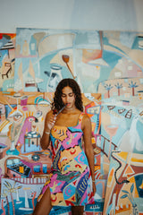 Boston Vibrant Hand-Beaded Dress