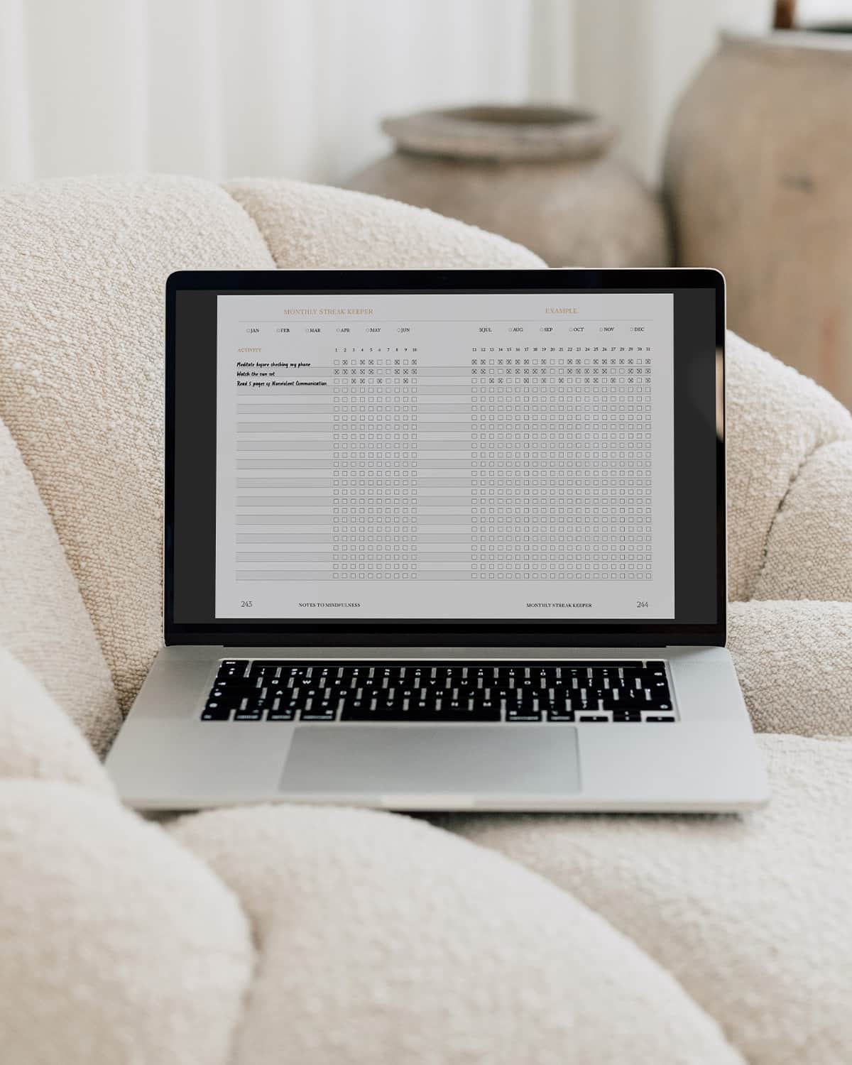 Notes to Mindfulness Journal (Downloadable) - Digital Version Linen