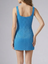 Mountain Blue Beaded Mini Dress