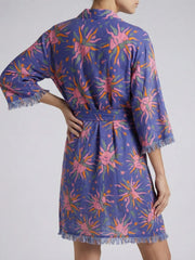Kimono Blue Face Flower