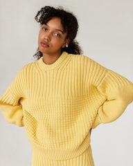 Delčia: Lemon Cotton Sweater & Shorts Set