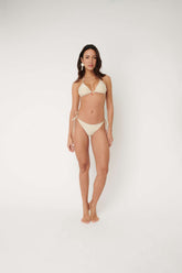 Sea Salt Marisa Tie Side Bikini Bottom Ivory Lurex