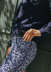 Palmaire Navy & White Printed Shorts