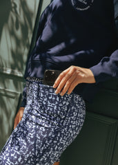 Palmaire Navy & White Printed Shorts