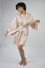 Silk Dreamscape Short Kimono Robe