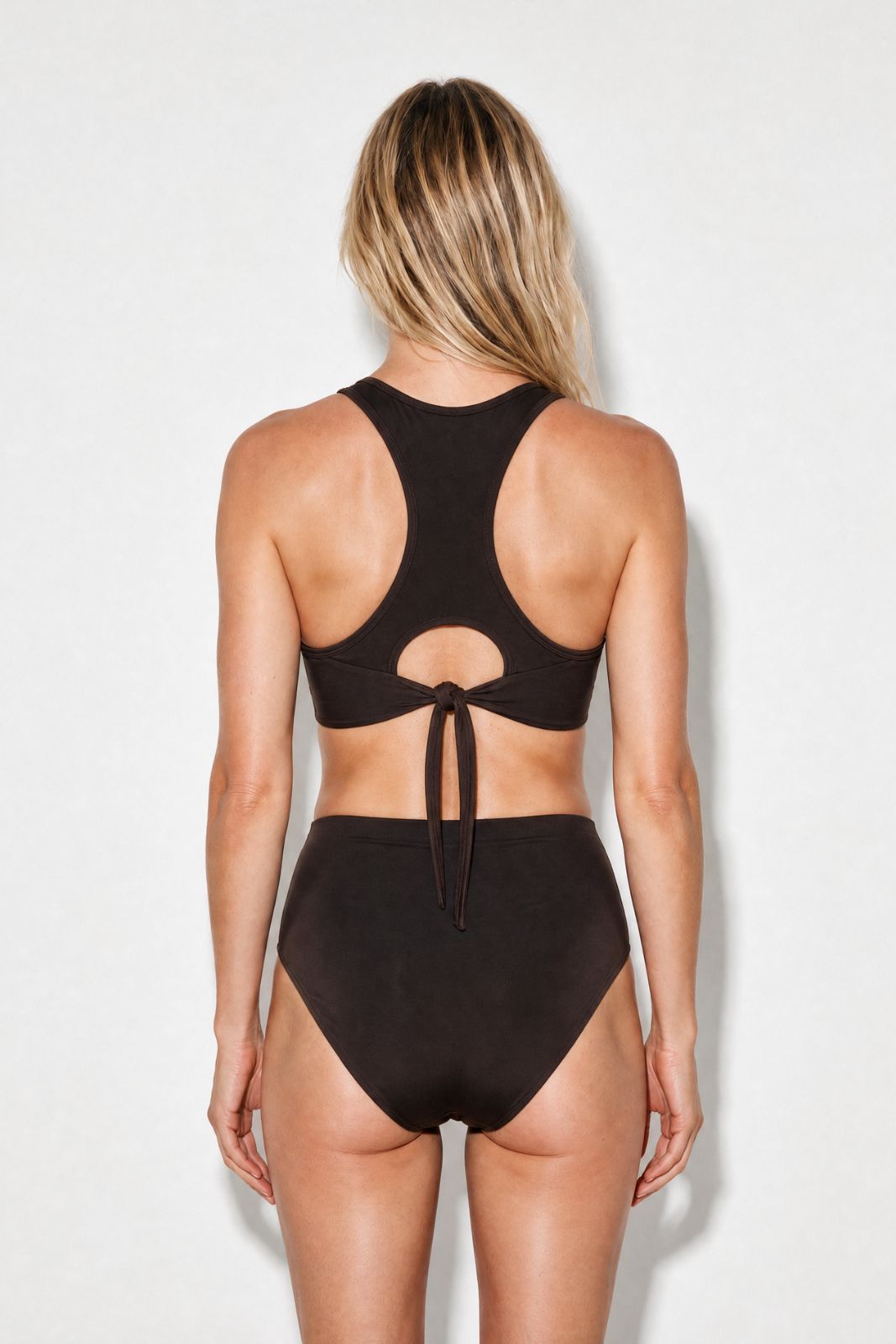 Bikini Top Racerfront Tie ― Coffee
