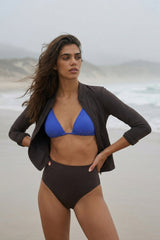 Rash Guard With Zip ― Coffee