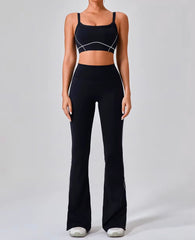 Flared Pilates Leggings and Sports Bra