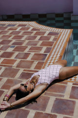 Rose Elegant High Cut Leg Swimsuit in Pink