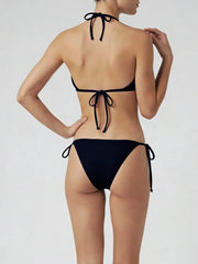 Fruit Hand Beaded Underwire Bikini Bottom Black