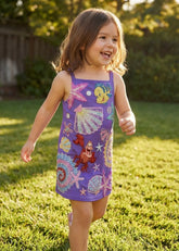 Oceanus | Disney Kids Andrina Shell Purple Strappy Dress