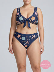 Orla Tie in the Middle Bikini Bottom Navy