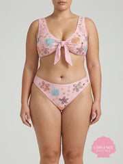 Orla Tie in the Middle Bikini Top Pink