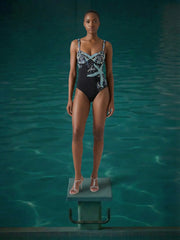 Selene Sea Shell Swimsuit in Black