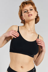 Acacia Seamless Stretch-Bamboo Bralette - Volcanic Black