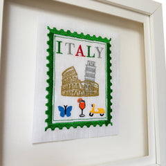 Italy Inspired Postage Stamp Artwork