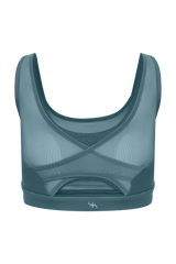 POWERFLOW MEDIUM SUPPORT SPORTS BRA SLATE BLUE