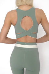 YOGAFLOW REVERSIBLE SPORTS BRA MEDIUM SUPPORT DUO SOFT SAGE