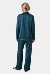 The Lady Silk Shirt Teal Eclipse