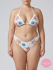 Marissa Hand Embroidered Luxe Bikini Bottom White